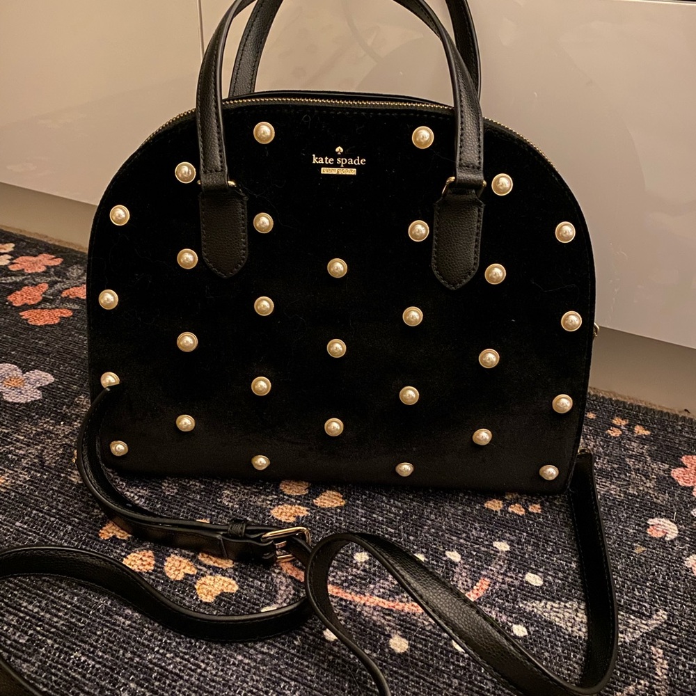 Kate Spade Velvet Pearl Handbag